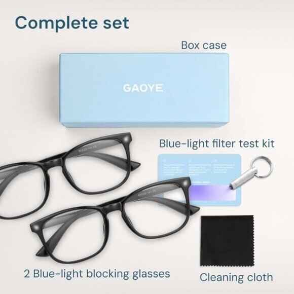 ⚡Men Black & Black Blue Light Blocking Anti UV Ray Computer Gaming Glasses - Picture 7 of 7